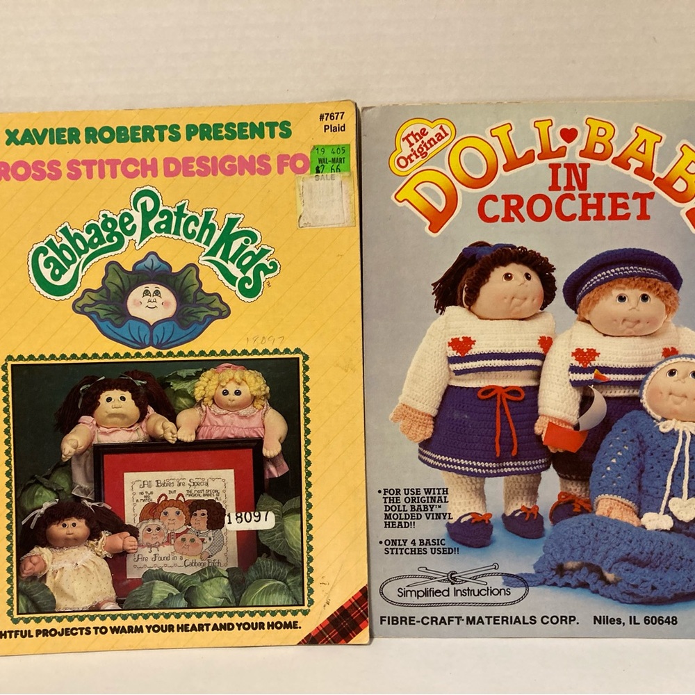 Vintage Xavier Roberts Cabbage Patch Kids Designer Cross Stitch Design Patterns